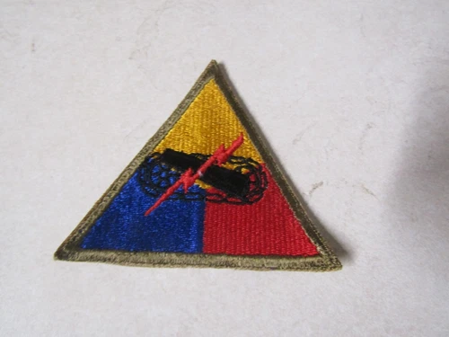ORIGINAL MILITARY PATCH OLDER WW2 ERA US ARMY ARMORED DIVISION PLAIN #9