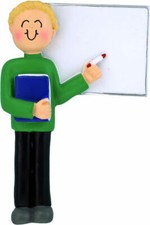 Teacher / Professor Ornament Male, blonde PERSONALIZED FREE NEW 2021