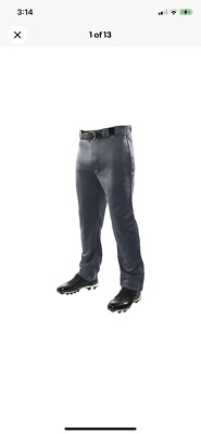 Champro Adult Medium Triple Crown Open Bottom Baseball Pant W/ Piping Graphite
