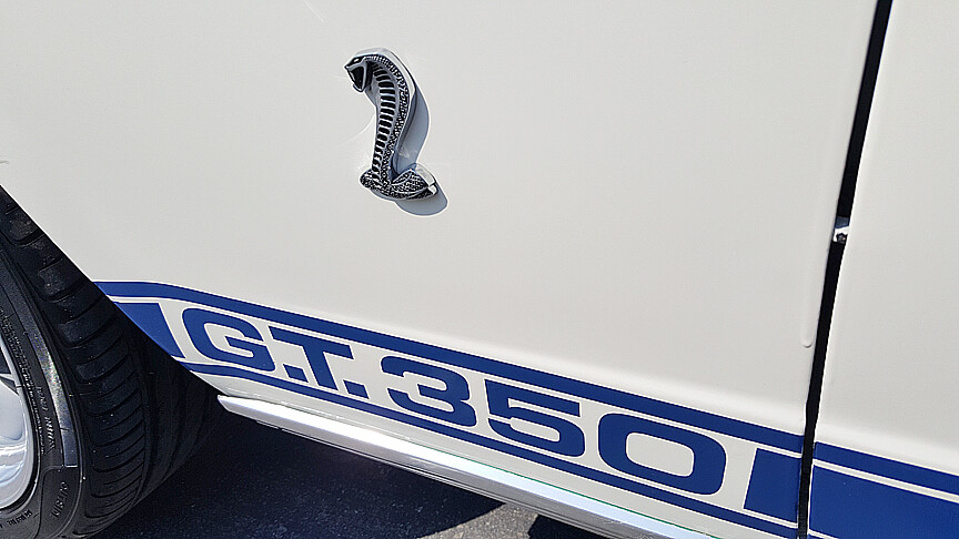 1967 67 FORD MUSTANG SHELBY GT500 COBRA ELEANOR FENDER EMBLEM BADGE w FRAME