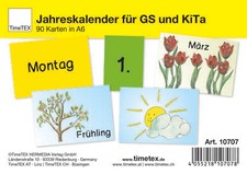 TimeTEX Jahreskalender für GS und Kita, 90 Karten A6, Datum, Wetter, Jahreszeit