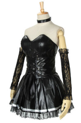 Black Strap Gothic Leather Dress Death Note Misa Amane Halloween Cosplay  Costume | eBay