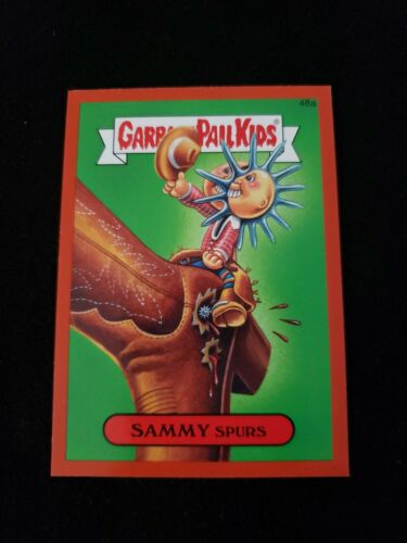 2015 Garbage Pail Kids Series 1 SAMMY SPURS 48a RED GPK Sticker  - Afbeelding 1 van 6