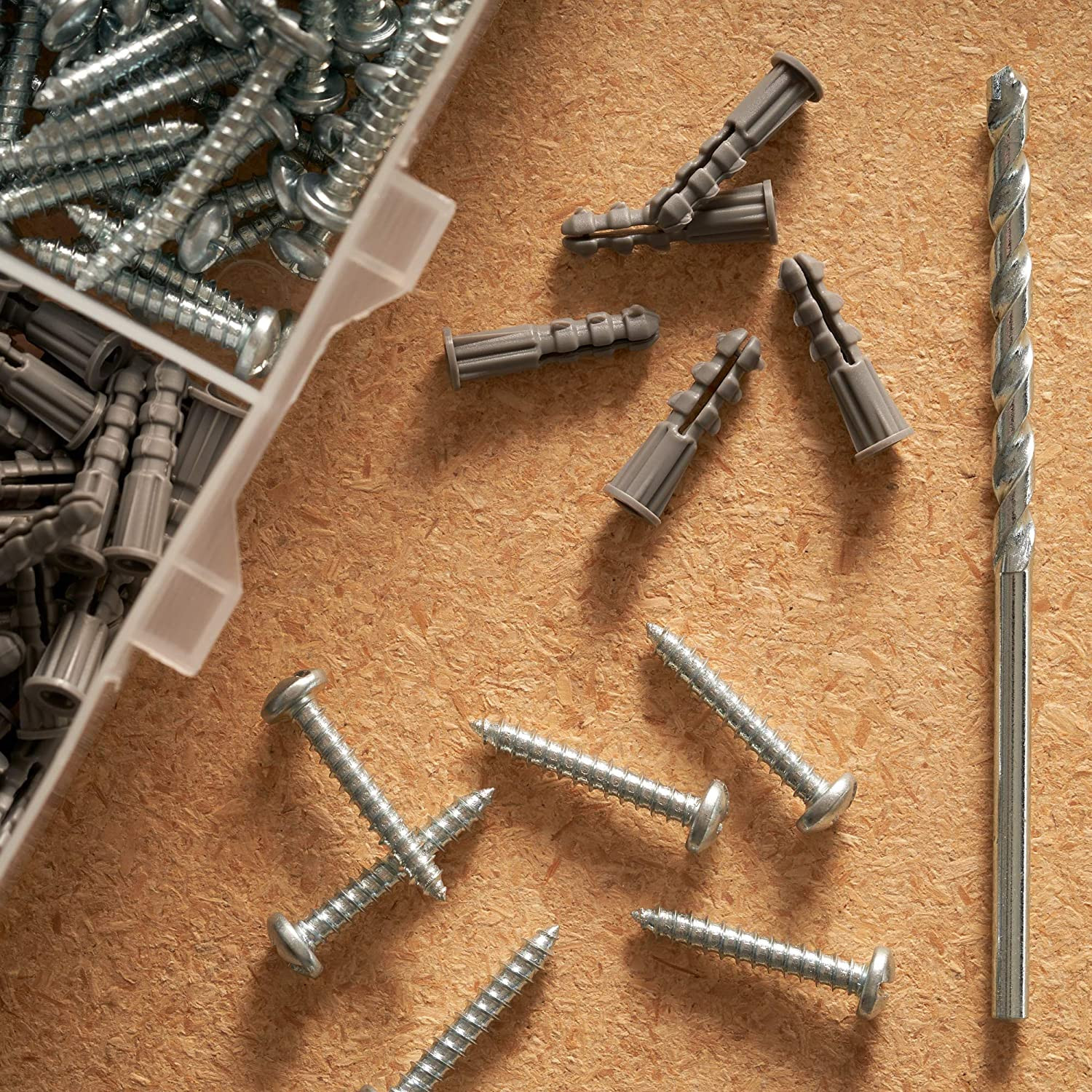 Qualihome Ribbed Plastic Drywall Anchor Kit Wall Anchors and Screws