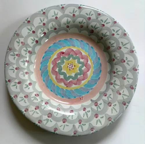 1991 Victoria Richard Mackenzie Childs Stoke Gabriel 9.5" Plate Flat Rimmed Bowl