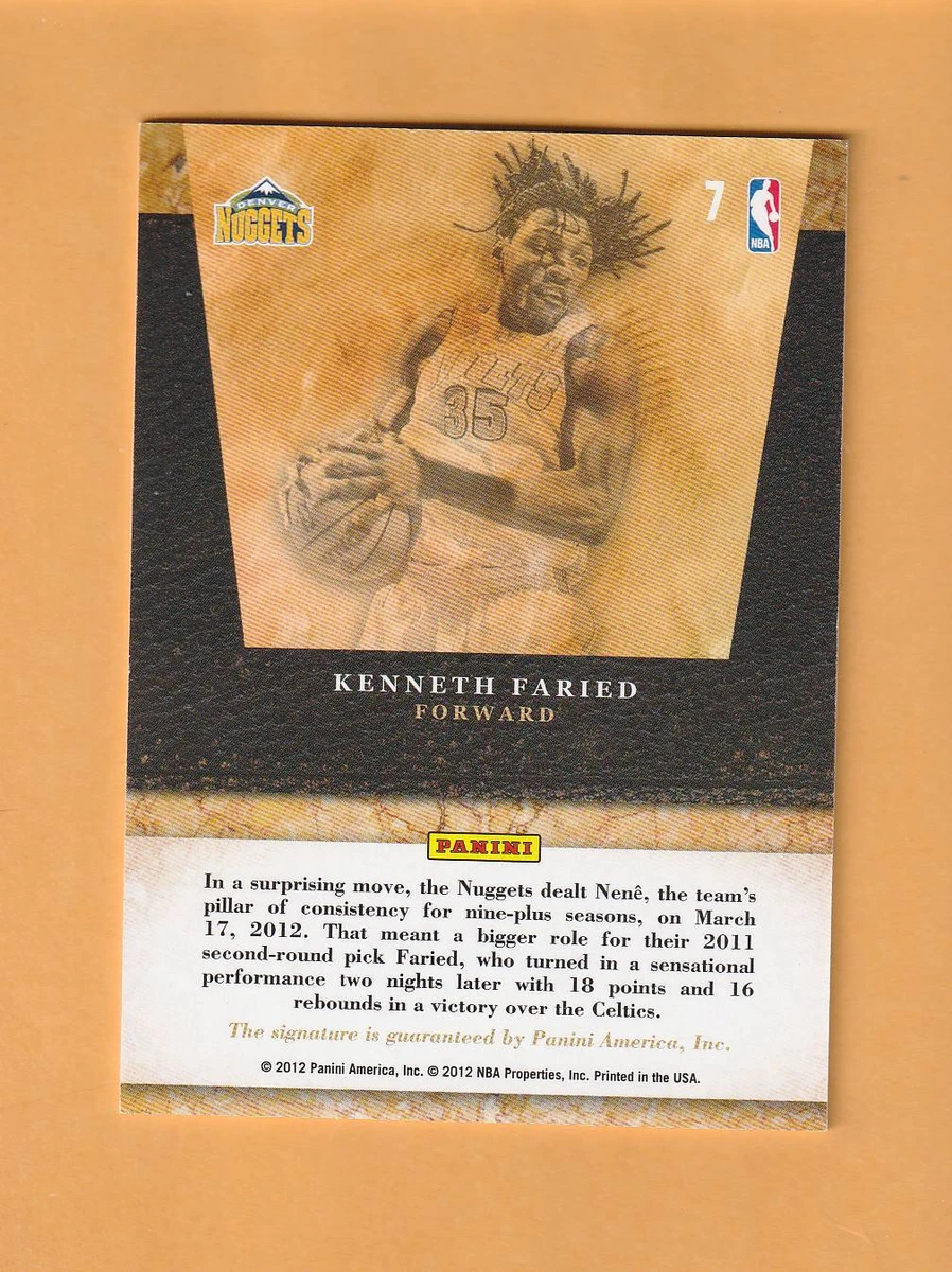 Kenneth Faried Denver Nuggets AUTO 2011-12 Limited Redemption Morehead State
