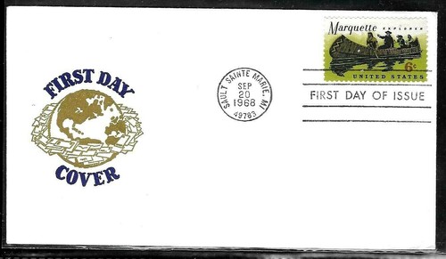 1356 6c Stamp (1968) FATHER MARQUETTE FDC FROM THE VAN DAHL CACHETS (NIM)