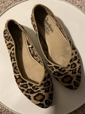 Skechers Womens 8 Cleo Cheetah Leopard Knit Stretch Ballet Flats