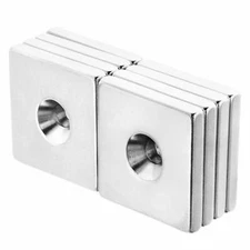 1 x 1 x 1/8 Inch Neodymium Rare Earth Countersunk Block Magnets N52 (8 Pack)