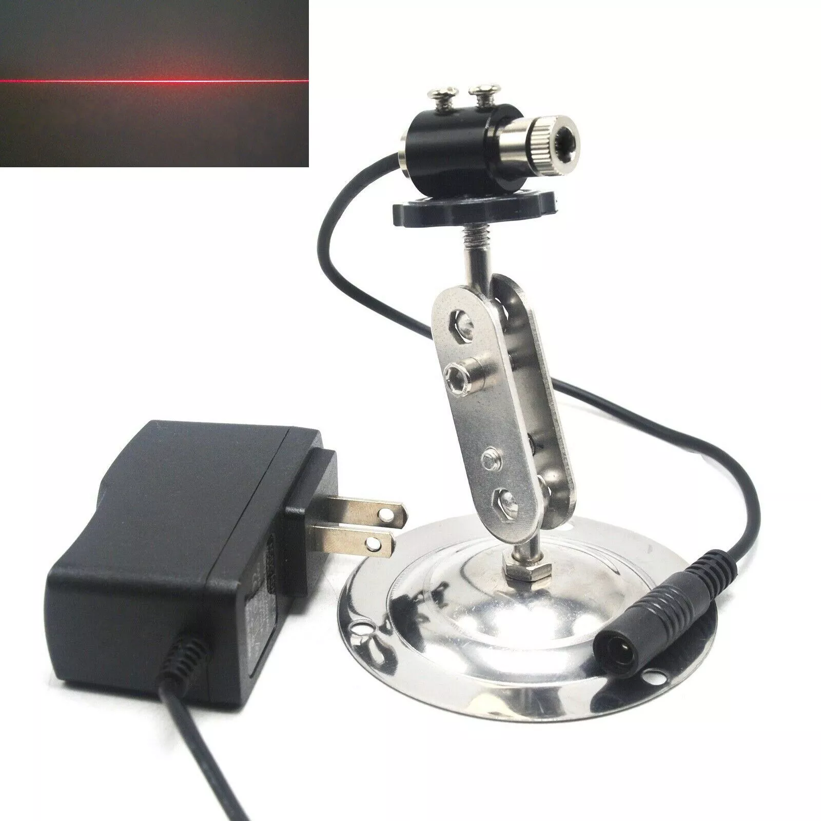Focusable Line 100mW 650nm Red Laser Diode Module 5V Adapter Adjustable Holder