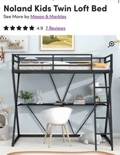 Brand New Nolan Loft Black Metal Twin Bed Frame
