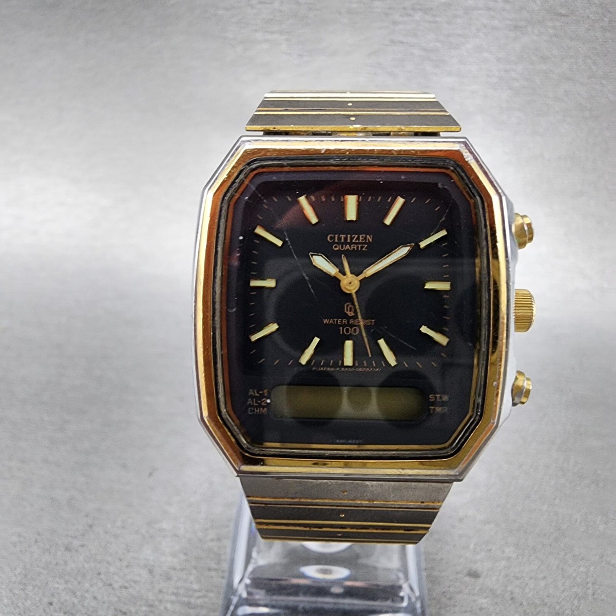 Citizen CQ Watch Men 32mm Black Dial Two Tone Analog Digital