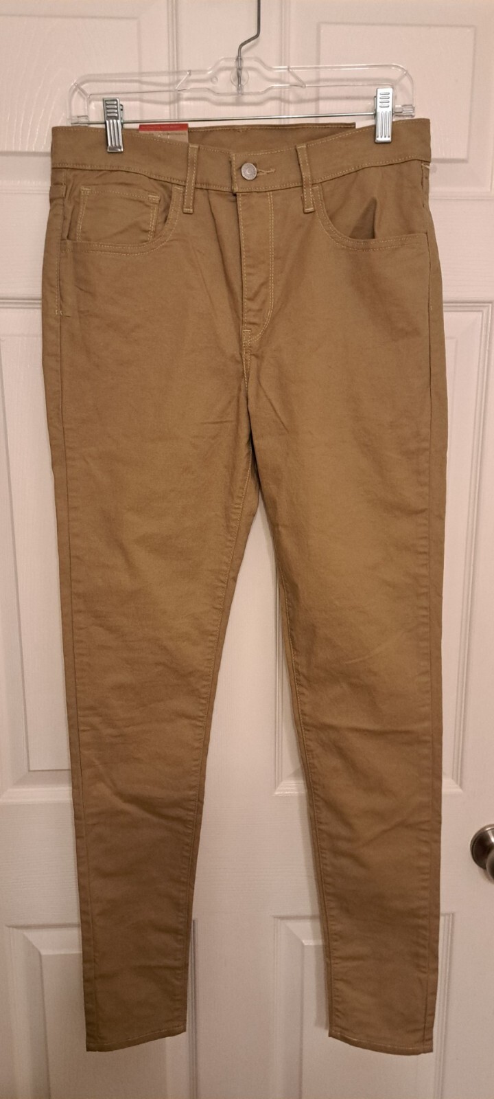 NEW NWT LEVI'S 720 HIGH-RISE SUPER SKINNY HYPERSOFT KHAKI TAN CHINO PANTS 30X32