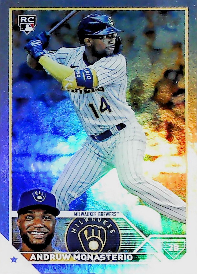 Us74 Frame 2023 Topps Update RAINBOW FOIL US74 ANDRUW MONASTERIO MILWAUKEE BREWERS ...