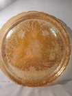 Jeannette Glass Co Irridescent Floragold Louisa 13.5" Platter Serving Tray -USED