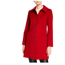 Fleurette Banded Fit-&-flare Wool Top Coat