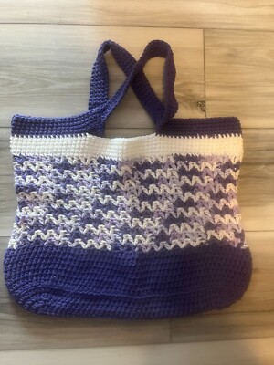 Market Tote Bag Handmade Dark Orchid Cotton ReUse Washable