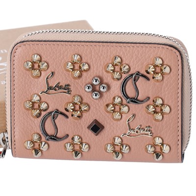 Christian Louboutin Panettone Coin Case 3175223 Beige Gold Leather