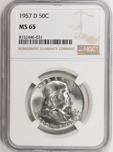 1957-D Franklin Half NGC Certified MS65