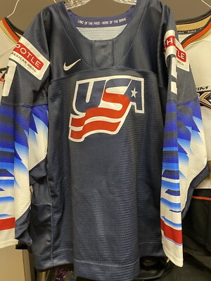 Trevor Zegras Team USA World Junior Championship Game Worn Jersey