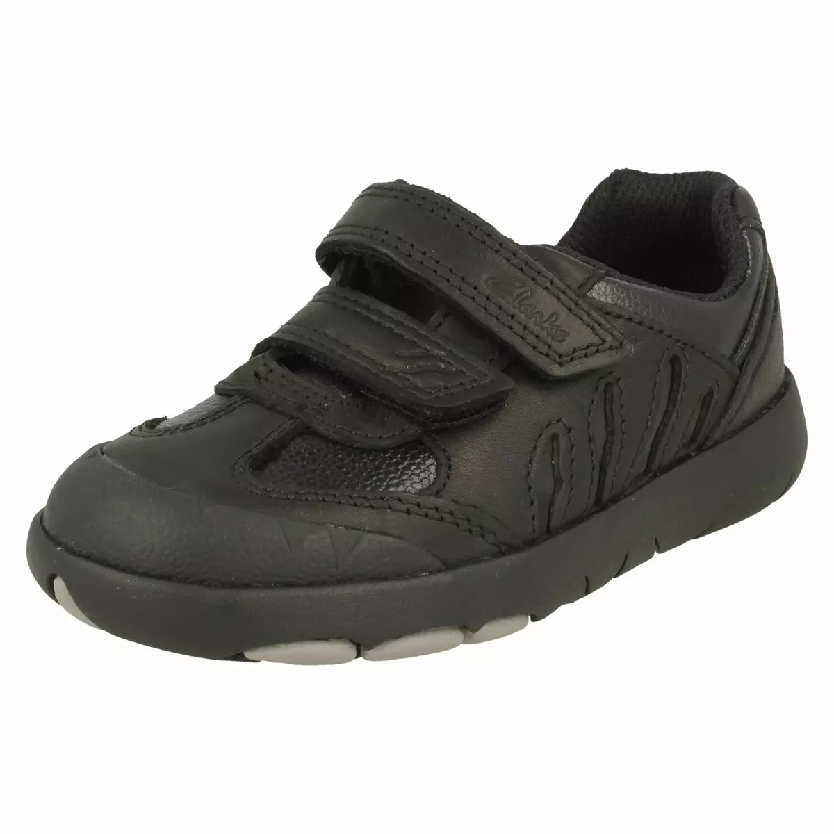 BOYS CLARKS REX STRIDE KIDS HOOK LOOP INFANT SCHOOL SHOES CASUAL