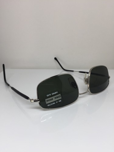 Vintage Giorgio Armani Sunglasses GA 637 C. 979 Shiny Silver & Black 50mm Italy - Picture 8 of 12