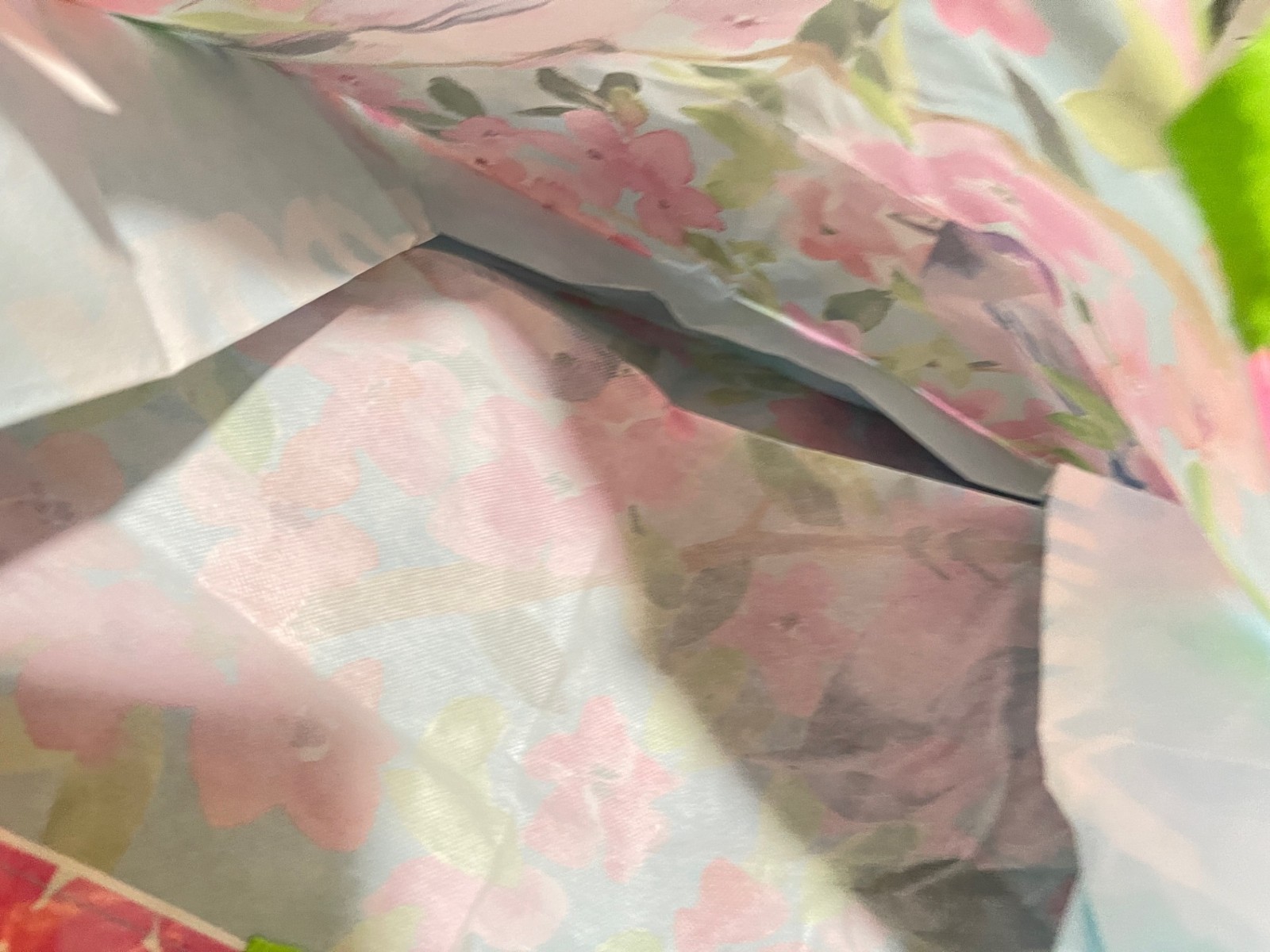 Shopping Gift Bag birds flowers Reusable Tote TJMaxx 19"Hx17"Wx7"D(M12)