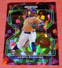 2022 Panini Prizm Draft Picks #PDP123 Kenya Huggins Burgundy Cracked Ice RC 2/23