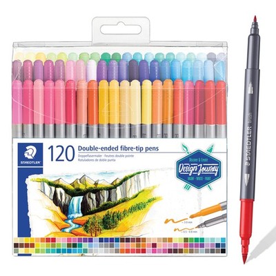 Double-Ended Fiber-Tip Pens, Non-Permanent Ink, Fine & Bold Writing and Color...