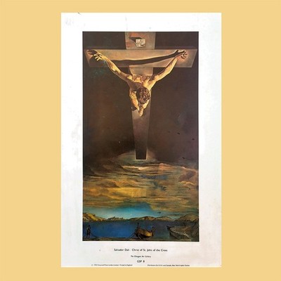 '52 50s Salvador Dali Christ of Saint John of the Cross Vintage Art Print Poster