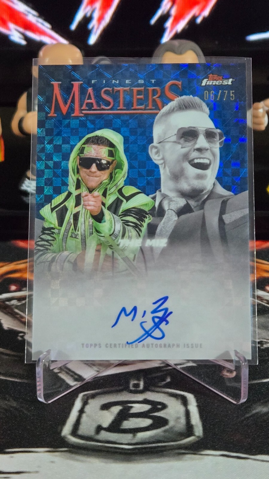 2025 Topps Finest WWE The Miz Finest Masters Auto Blue Checkerboard /75 #FM-MIZ