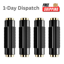 PANPEO 4Pc 3.5mm Female to Female Adapter Gold Plated Audio