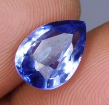 Pierres précieuses en vrac taillées en poire saphir bleu naturel certifié 4,0...