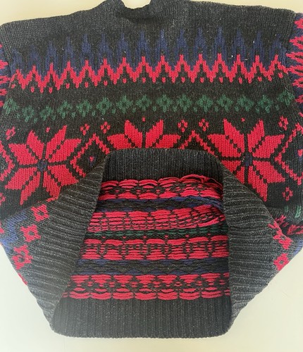 VTG GAP Men’s Fisherman Nordic Fair Isle Crew Neck Ski Snowflake Wool Sweater - Picture 8 of 15