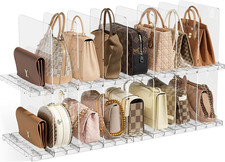 Stackable Purse Organizer for Closet, Adjustable Shelf Dividers for Closet Organ