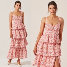 ASTR The Label Midsummer Eyelet Tiered Maxi Dress XS