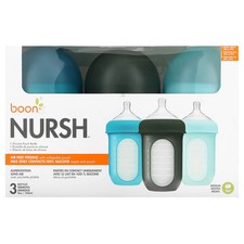 Nursh, Silicone Pouch Bottle, 3m , Medium, 3 Bottles, 8 oz 236 ml Each