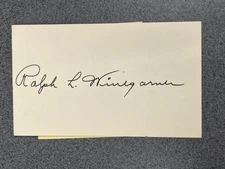 Ralph Winegarner autographed 3 x 5 index card MLB Guaranteed to Pass