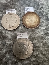 9 morgan silver dollars and 3 peace dollars
