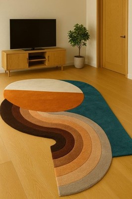 Designer Rug | Irregular Rug | Wool area Rugs | Living Room Rug | Tufted A280