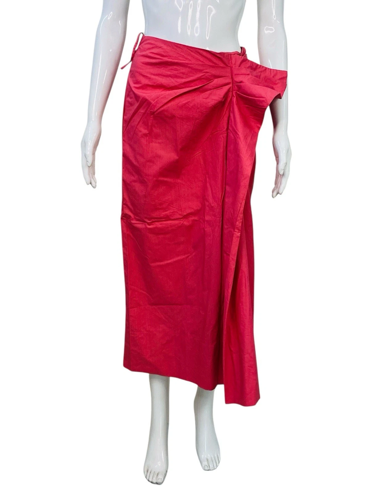 Ulla Johnson Women's Pleated Solid Pink Cotton Long Midi Skirt Size S 4