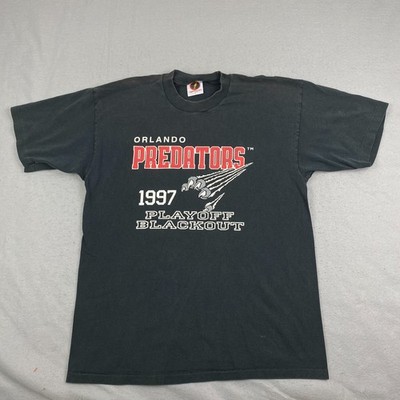 Vintage Orlando Predators Football 1997 Playoff Blackout Claw T Shirt Large