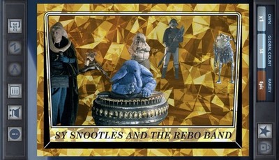 Star Wars Card Trader Chrome Sapphire RoTJ 100cc Gold Sy Snootles Rebo Band