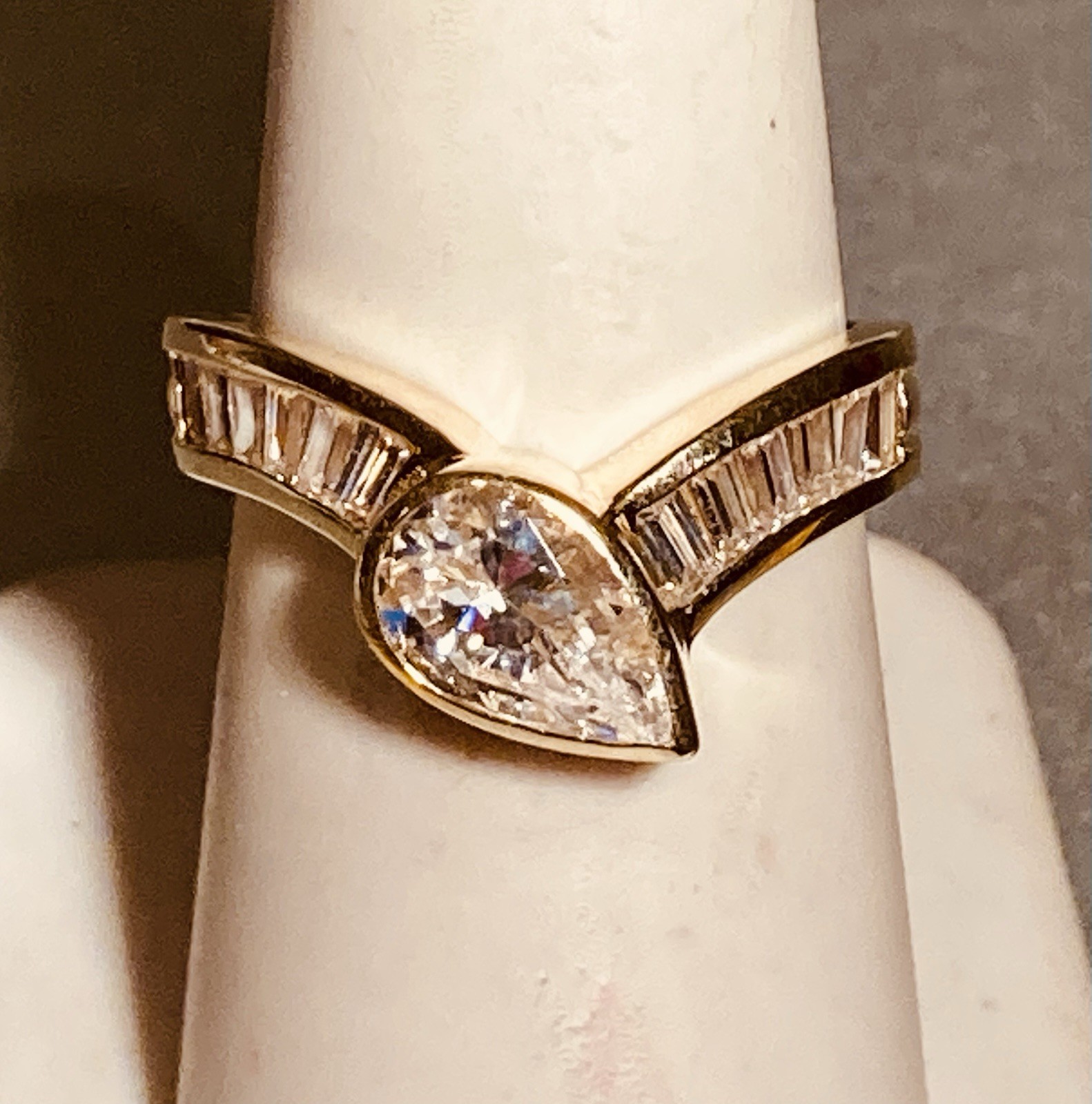 14k Solid Yellow Gold Engagement Ring Solitaire B… - image 6