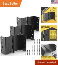 Heavy-Duty 4 Inch Offset Door Hinges - 3 Pack for Widening Doorways, Matte Black