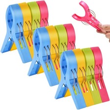 12 Pcs Large Beach Towel Clips Clamps 5 Inch Beach Chair Clip Towel Holder Cl...