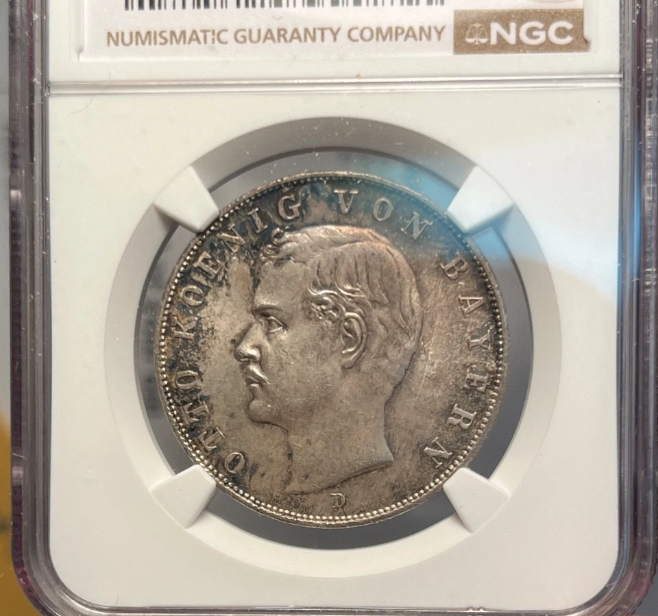 1910-D Germany-Bavaria Silver 3 Mark  NGC MS 64 Freshly Graded - Image 2 of 3