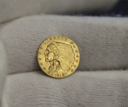 1914 D US 2 1/2 Indian Gold Piece XF (Cleaned)