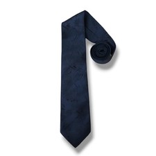 Vintage Snoopy Necktie Peanuts Tone On Tone Jacquard Navy Black Made USA OS