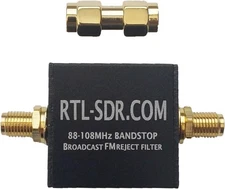 Broadcast FM Block Filter (88-108 MHz Block) by RTL-SDR Blog Black 